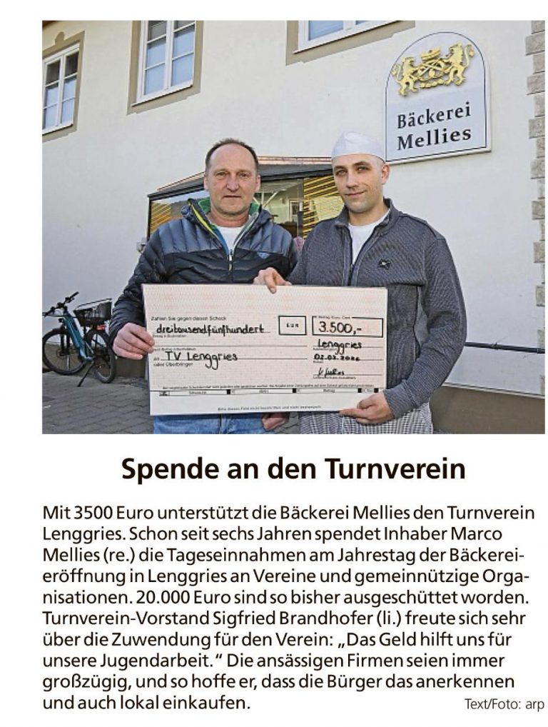 Read more about the article Dank an die Bäckerei Mellies